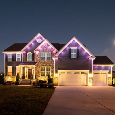House with outdoor lighting Photo